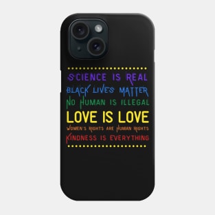 Love is Love Black Lives Kindness Phone Case