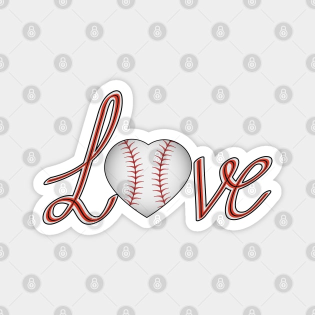 Baseball Love Magnet by Designoholic