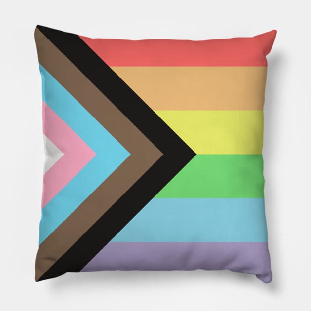 Pastel "Progress" Pride Flag Pillow by dikleyt