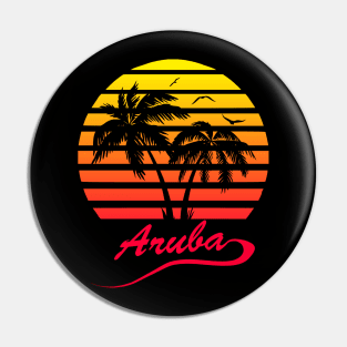 Aruba 80s Tropical Sunset Pin