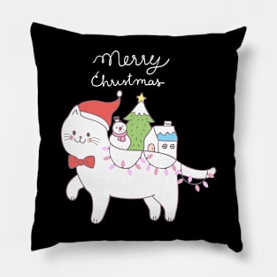 Cute Christmas Lights Cat Pillow