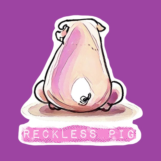 the reckless pig sit on floor by anticute