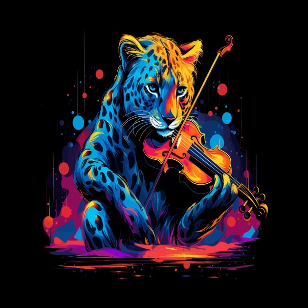 Cheetah Playing Violin by JH Mart