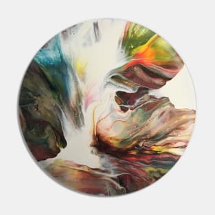 Precision Fall Colors Fluid Art Painting Pin