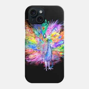 Colorful rainbow fantasy festival peacock bird nature Phone Case