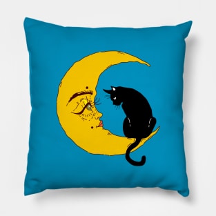 Cat and moon Pillow