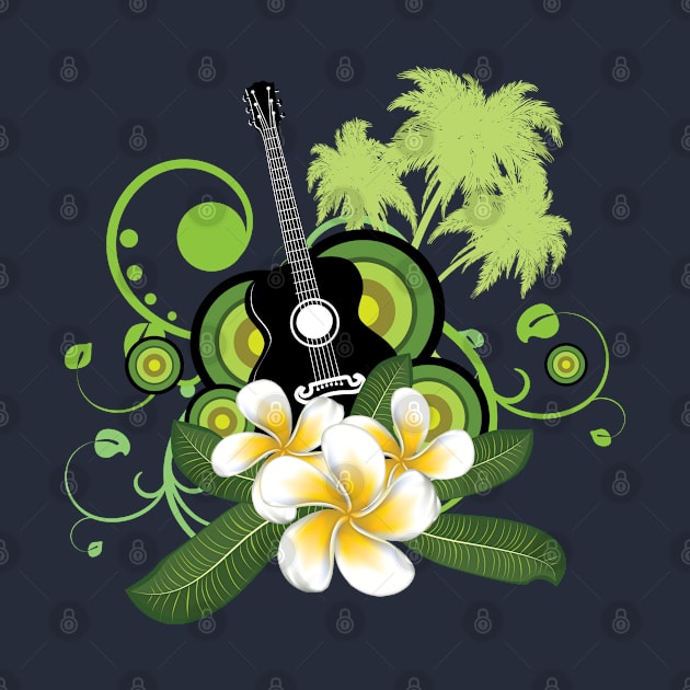 Plumeria flowers and guitar by AnnArtshock