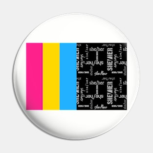 Pansexual, She/Her Pronouns - Identity Pride Pin