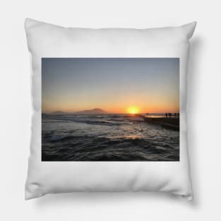 Wild Waves and Sunset in Torregaveta Pillow