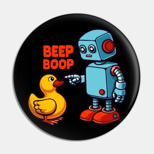 Beep Boop Robot With Duck Pin