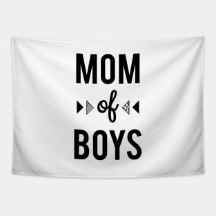 Mom Of Boys Family Heart Love Cloth Black And White Shirt Son Tapestry