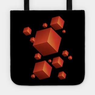 Floating Cubes red Tote