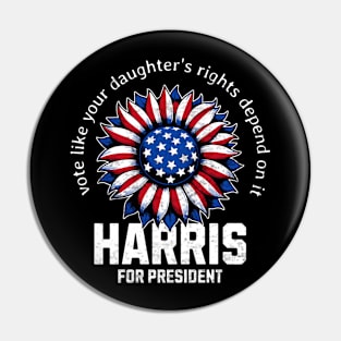 Vote For Kamala Harris President 2024 Election Womens Rights Pin