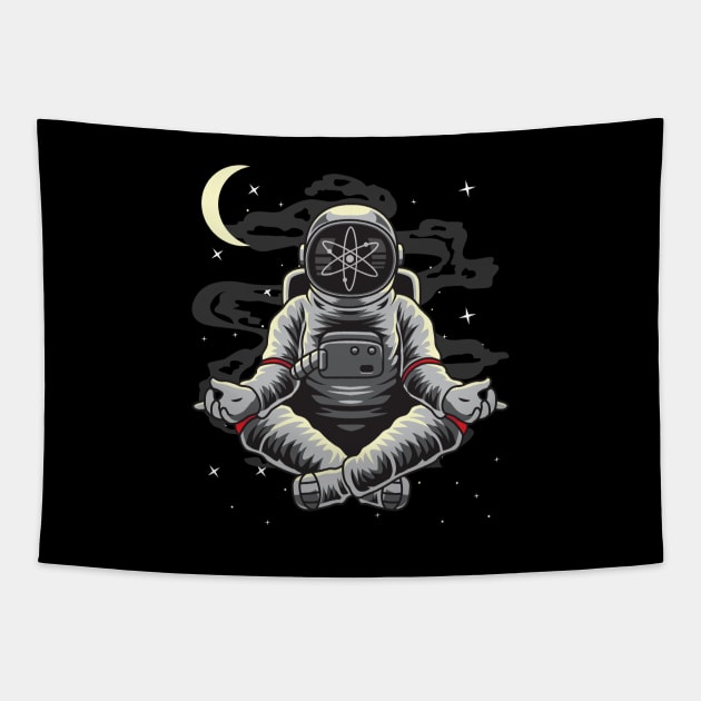 Astronaut Yoga Cosmos Crypto ATOM Coin To The Moon Token Cryptocurrency Wallet HODL Birthday Gift For Men Women Kids Tapestry by Thingking About