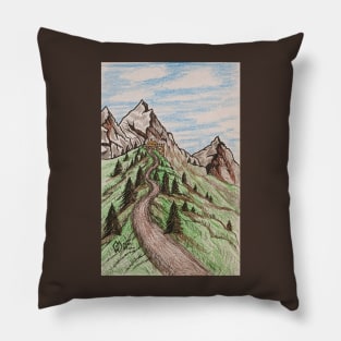 Cabin in the mountains Pillow