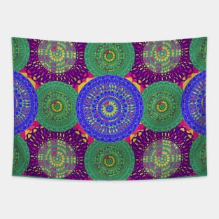 Mandala Purple and Green Tapestry