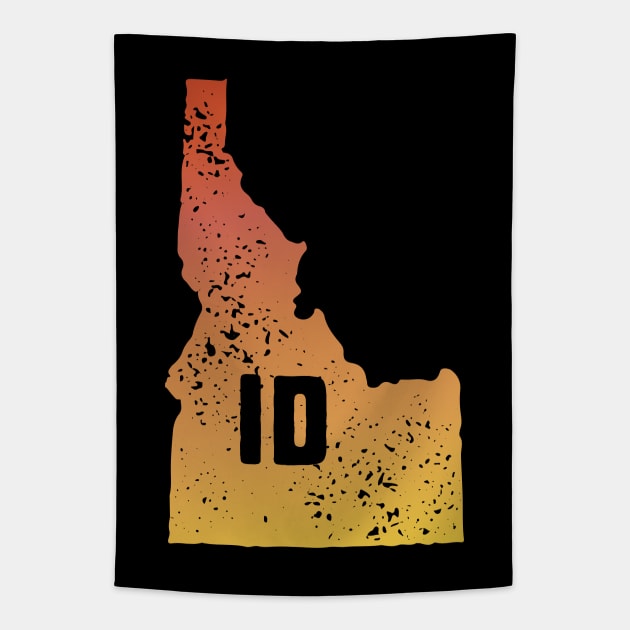 US state pride: Stamp map of Idaho (ID letters cut out) Tapestry by AtlasMirabilis