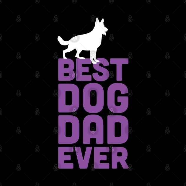 Best German Shepherd Dog Dad Ever - Purple Dog Lover Gift by Elsie Bee Designs