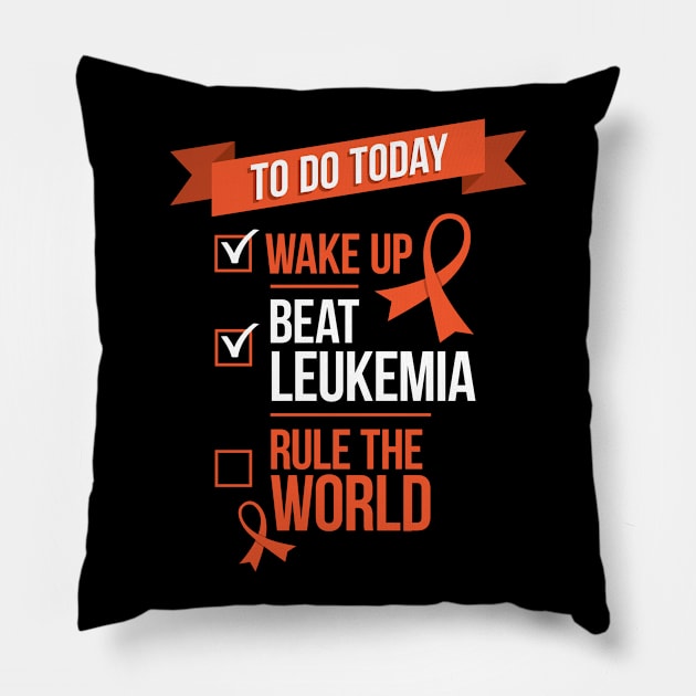 Beat Leukemia Rule the World Pillow by jomadado