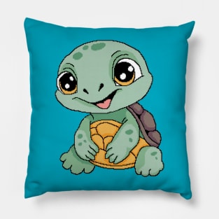 Cute happy baby turtle Pillow