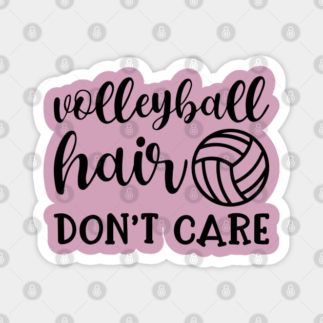 Volleyball Hair Don't Care Funny Magnet by GlimmerDesigns