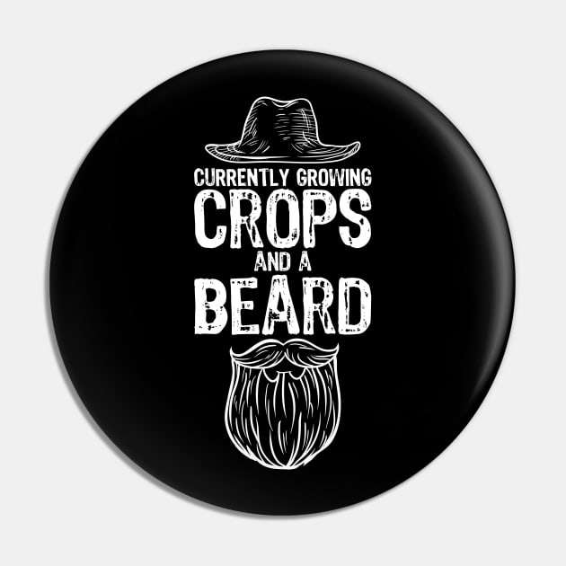 Funny Mens Growing Crops & Beard Farming Gift for Him Pin by Freid