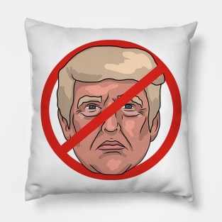 Donald Trump No Road Sign Illustration Pillow