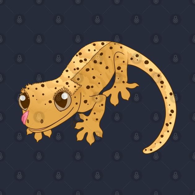 Yellow Dalmatian Crested Gecko by anacecilia