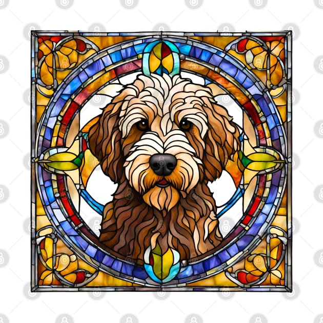 Stained Glass Labradoodle by Doodle and Things