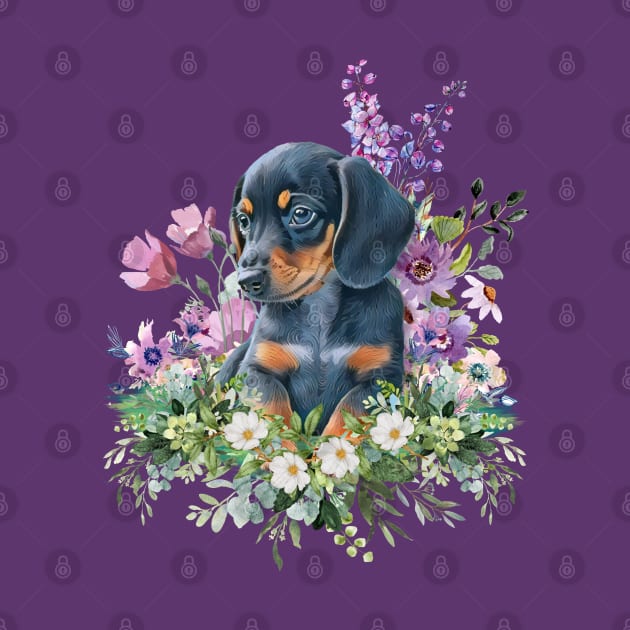 Wild Flower Dachshund Puppy by Weenie Riot