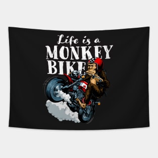 Life is a monkey bike Tapestry