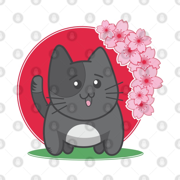 Little Meow and the cherry blossoms. by FunawayHit