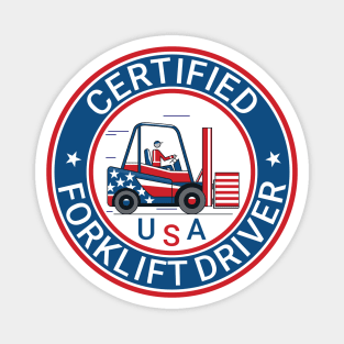 USA certified forklift driver. Magnet