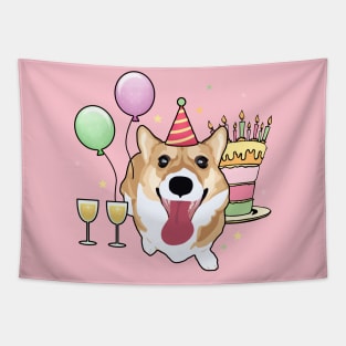 Birthday Corgi Tapestry