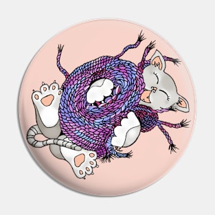 Yarn is So Fun! Playful Kitten Drawing Pin