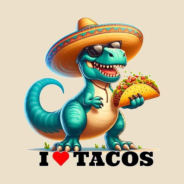 I love Tacos - Dinosaur by Muslimory