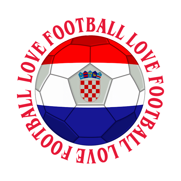 CROATIA- Croatian Tricolour Football Soccer Icon by IceTees