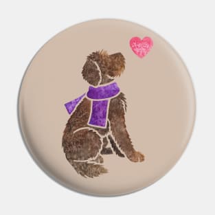 Watercolour Labradoodle Pin