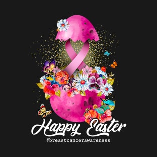 Happy Easter Breast Cancer Pink Ribbon Awareness T-Shirt