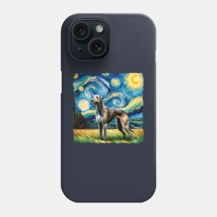 Starry Irish Wolfhound Dog Portrait - Pet Portrait Phone Case