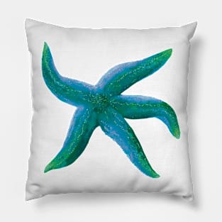 Starfish Glowing Blue and Green Pillow