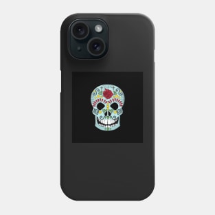 Blue Day of the Dead Sugar Skull Phone Case