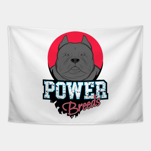 American Bully | Pure Black Power Breeds Tapestry by VISUALUV