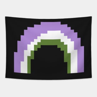 Gender Queer Pride Rainbow Pixel Art Tapestry