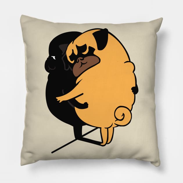 Hug Yourself Pug Pillow by huebucket