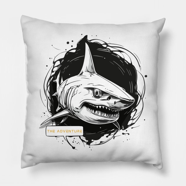 shark design VI Pillow by design19970