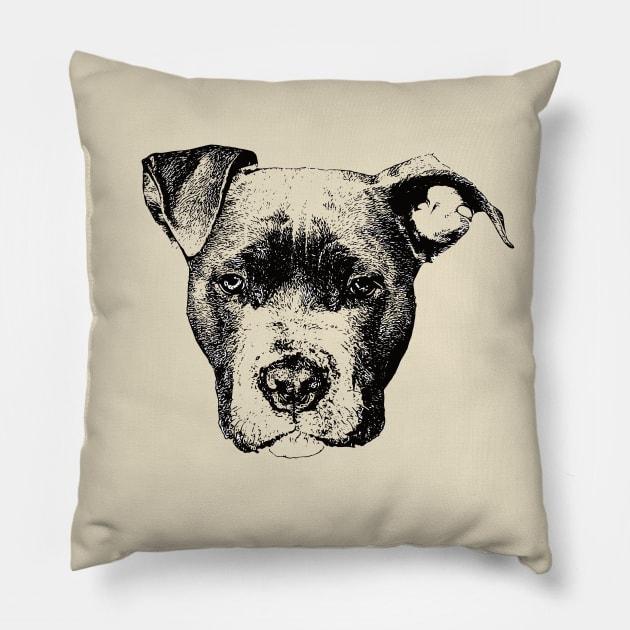 American Pit Bull Terrier Face Design - A pit bull Christmas Gift Pillow by DoggyStyles