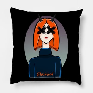 DEMON GIRL by Lucie Leud Pillow