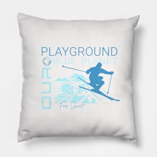 Playground Ski Snow Planet Earth Playground Good Vibes Free Spirit Pillow