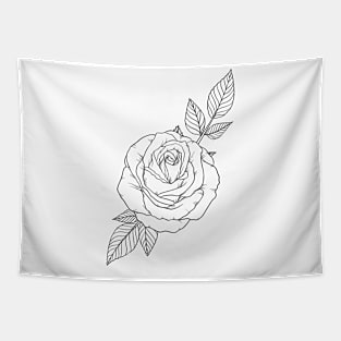 Rose Line Art Tapestry